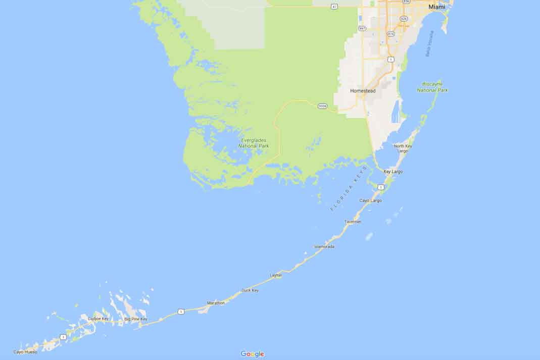 Los Cayos son pequeñas islas conectadas por la carretera US1.